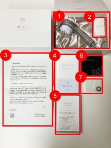 ミラブルplus正規品の本体と同梱物の写真