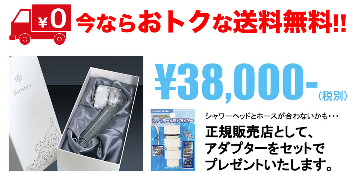 正規販売店としてアダプターをセットでプレゼント