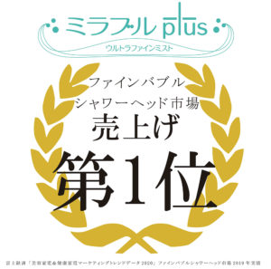 ファインバブルシャワーヘッド市場2019年実績で売上げNo.1を取得